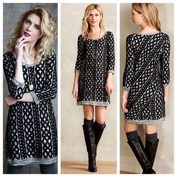 ⚡️FLASH SALE⚡️ Moth Anthropologie Sweater Stitched Tunic Dress - Picture 4 of 7